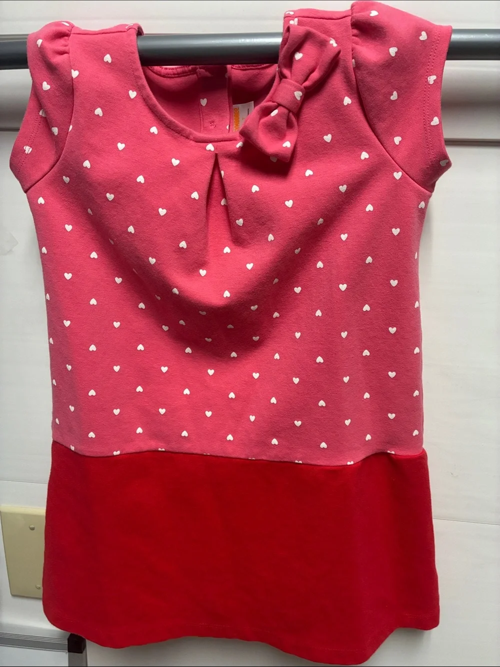 Gymboree Pink Heart Knit Dress with Bow Accent